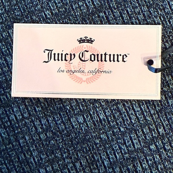 NWT JUICY COUTURE Sweater Dress Heather Gray Black Rhinestones Cold Shoulder XS - Picture 8 of 14